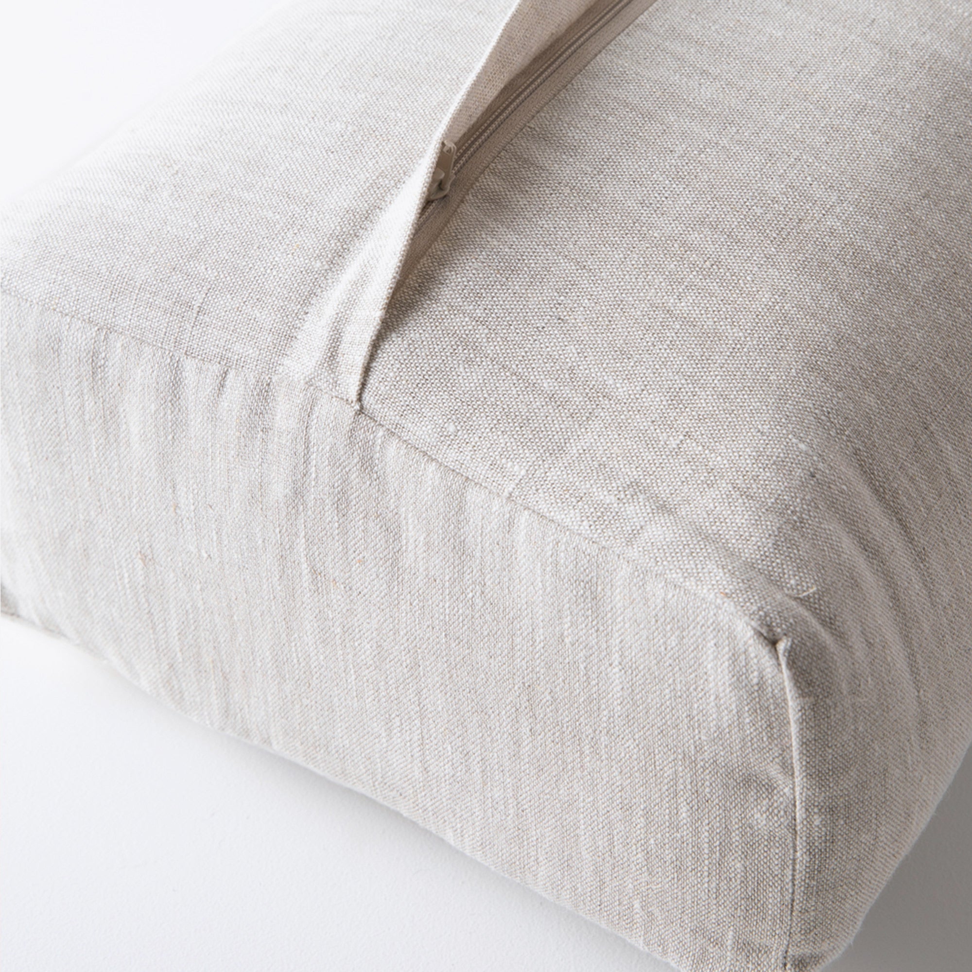 Rectangular Bolster Natural Linen Close Up